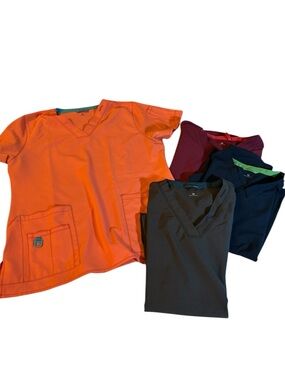 Carhartt Force Women's V-Neck Scrub Top in a Bundle of 4